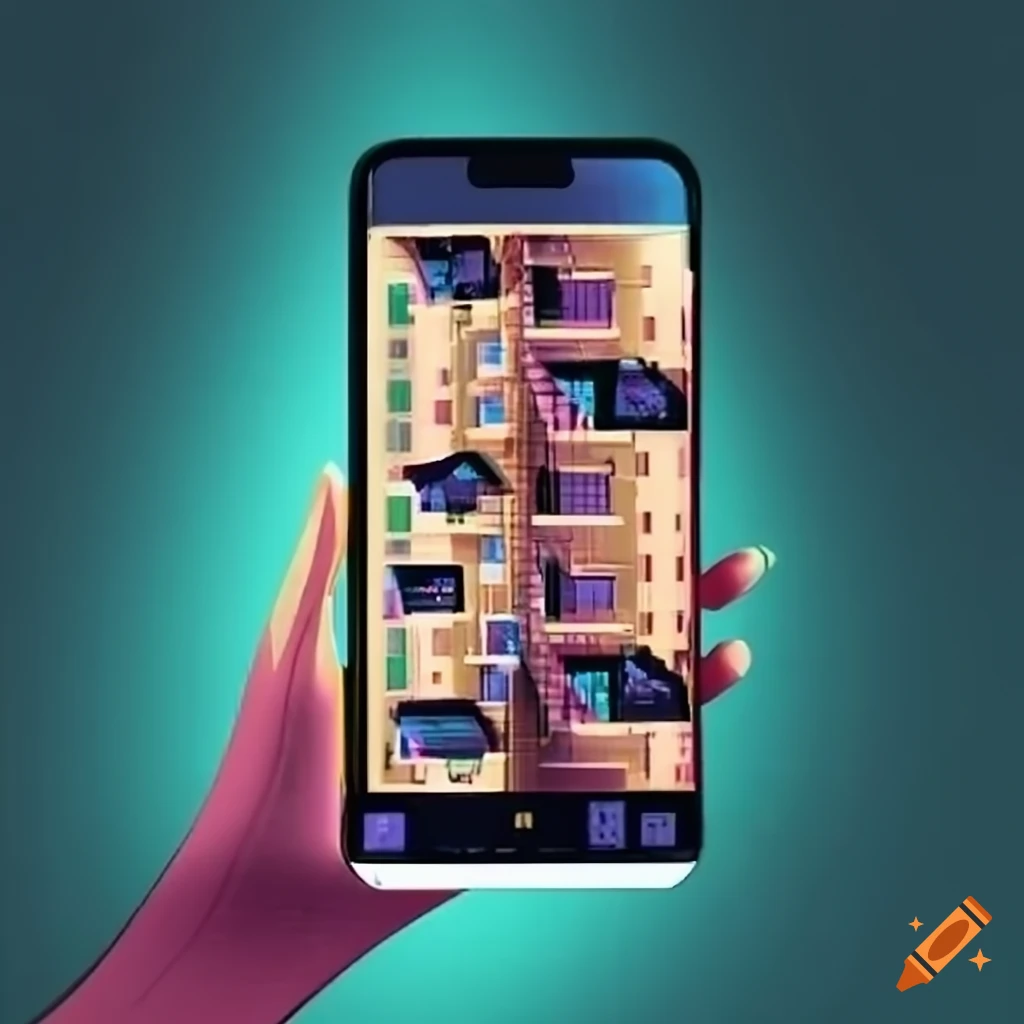 person using a real estate app on a cell phone