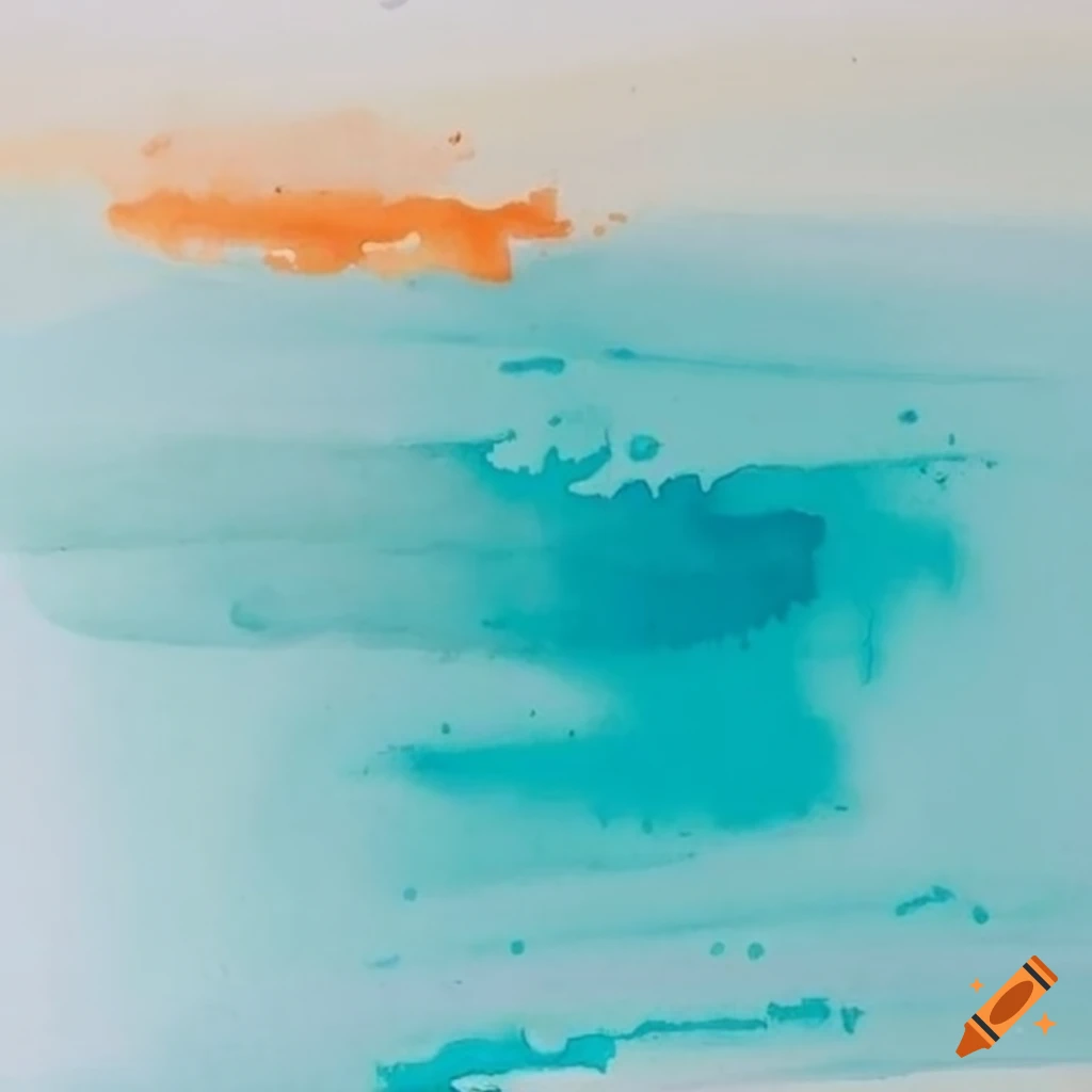 Abstract watercolor painting in blue and teal on Craiyon