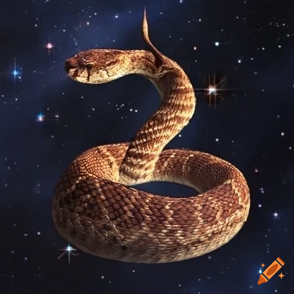 Ball python with a starry cosmic background on Craiyon