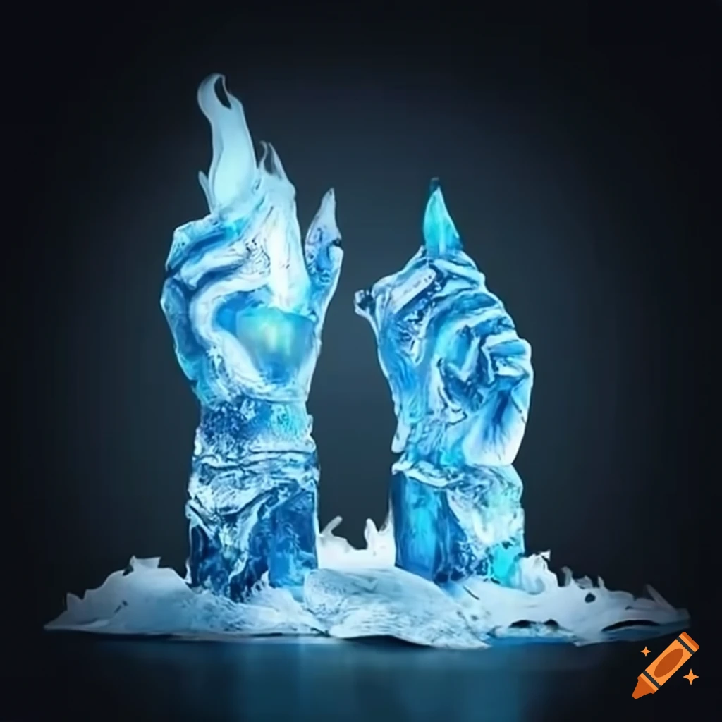 image of hands representing ice and fire holding each other