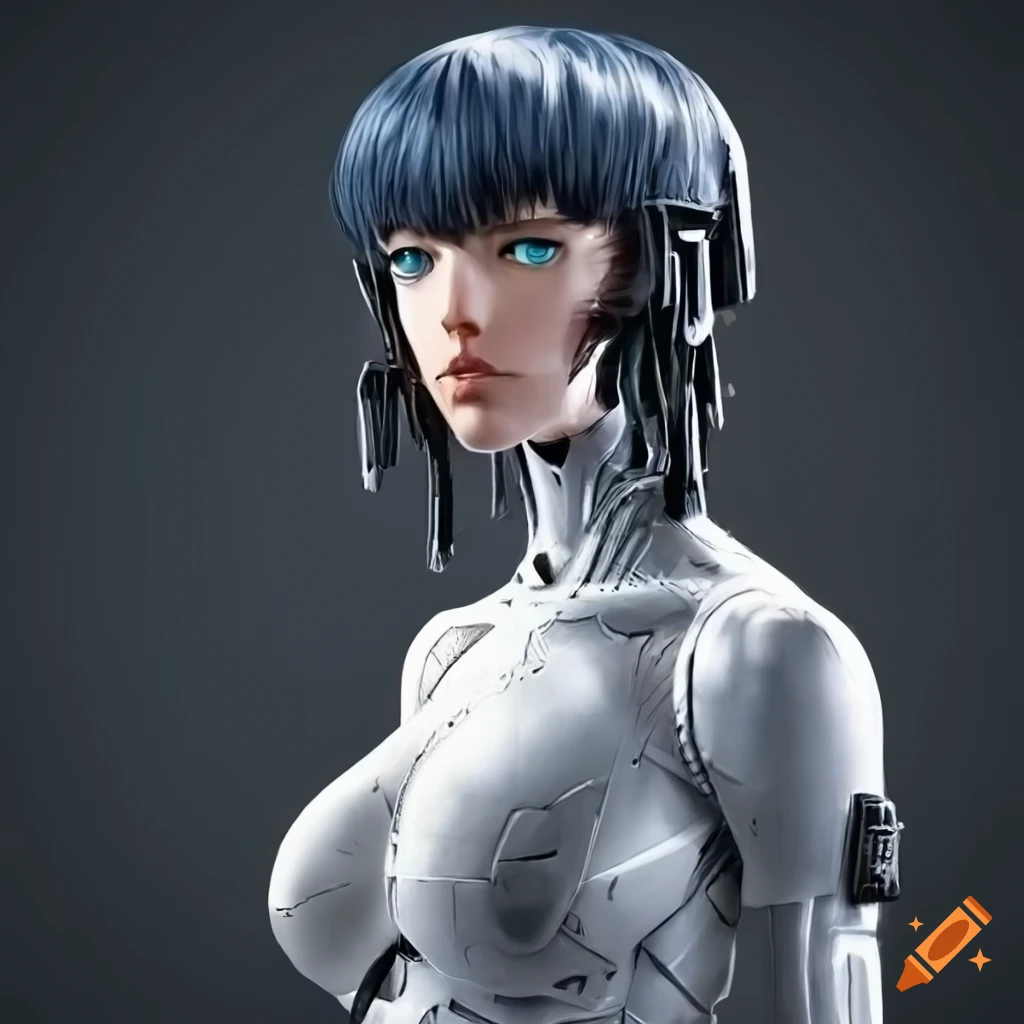 cyberpunk character in white catsuit armor