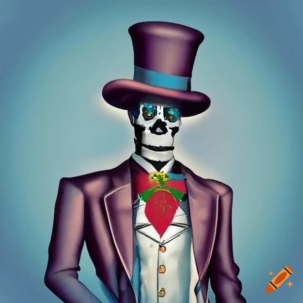 image of Baron Samedi with Haiti map in background