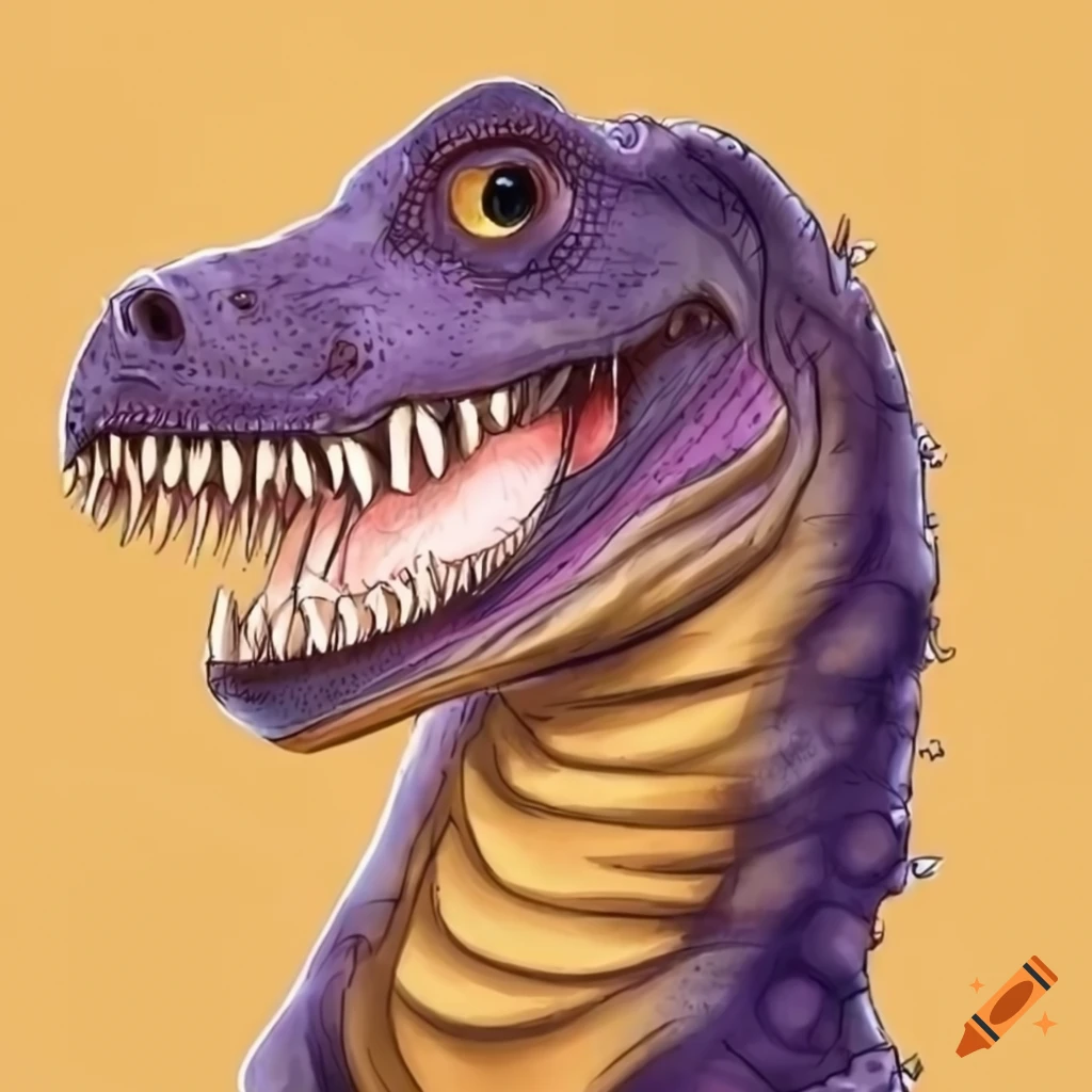 desenho de um filhote de tiranossauro rex estilo Disney