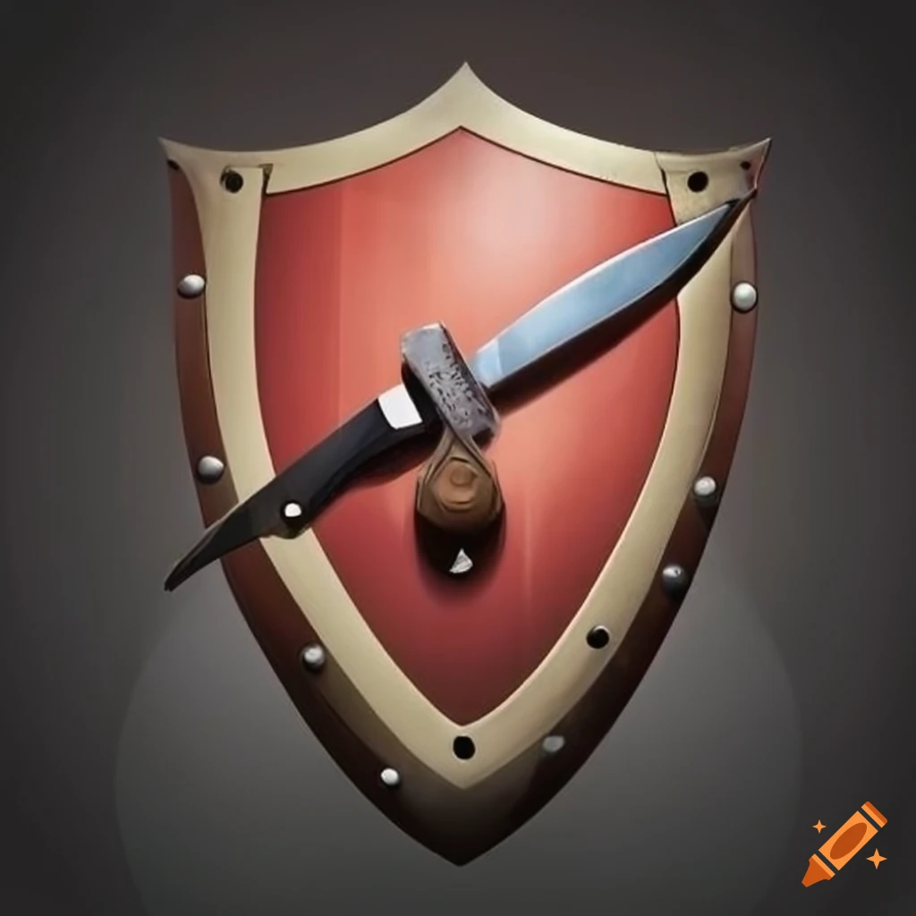 shield with knives design