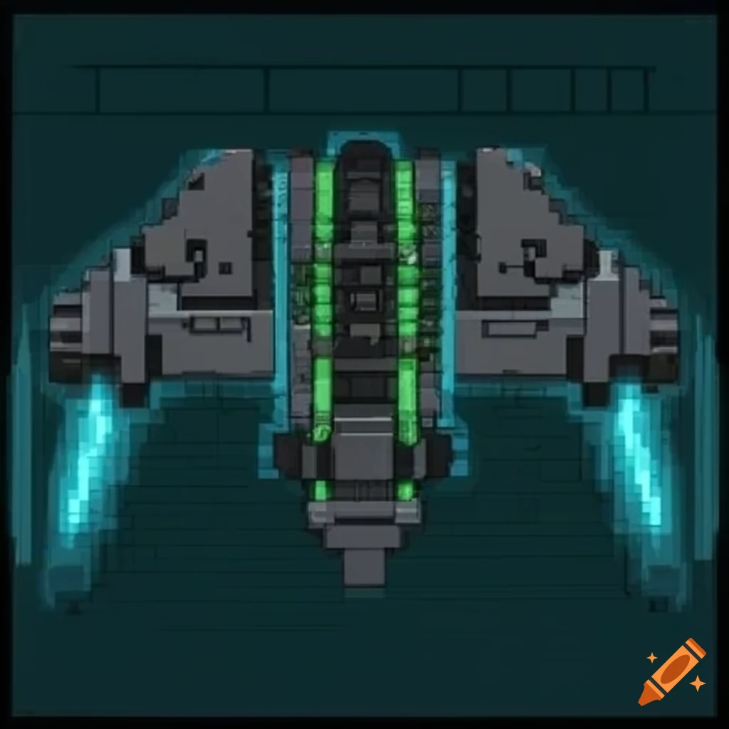sprites of a sci-fi spaceship's reactor core