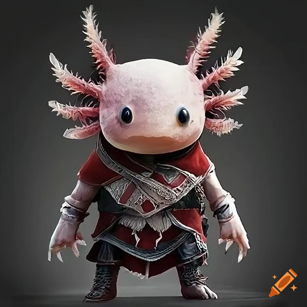 axolotl playing Assassins Creed