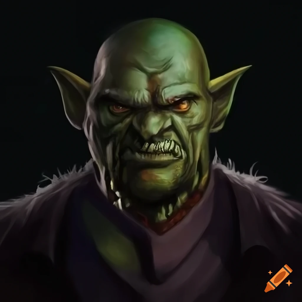 Elegant orc with a monocle and cane on Craiyon