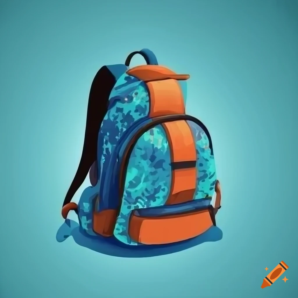 Vector illustration of a backpack on Craiyon
