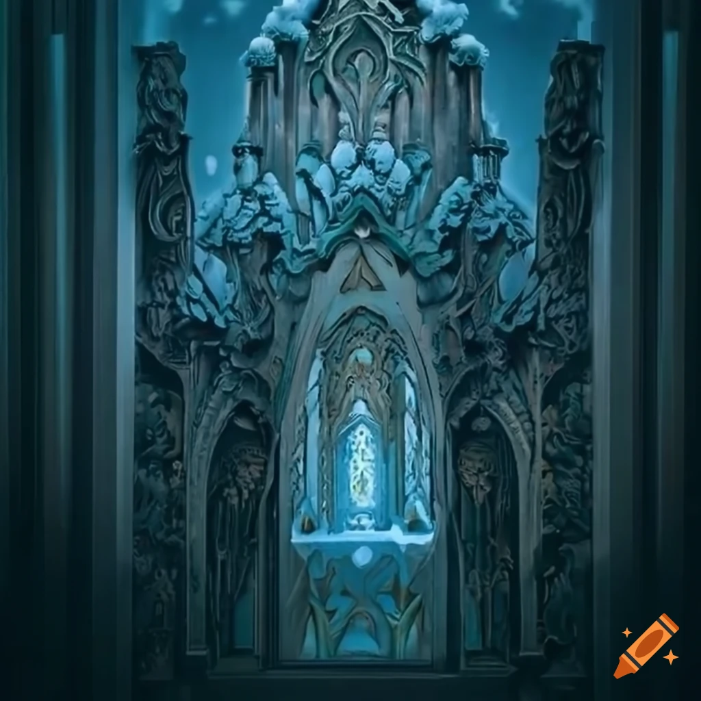 detailed architectural stave carving artwork