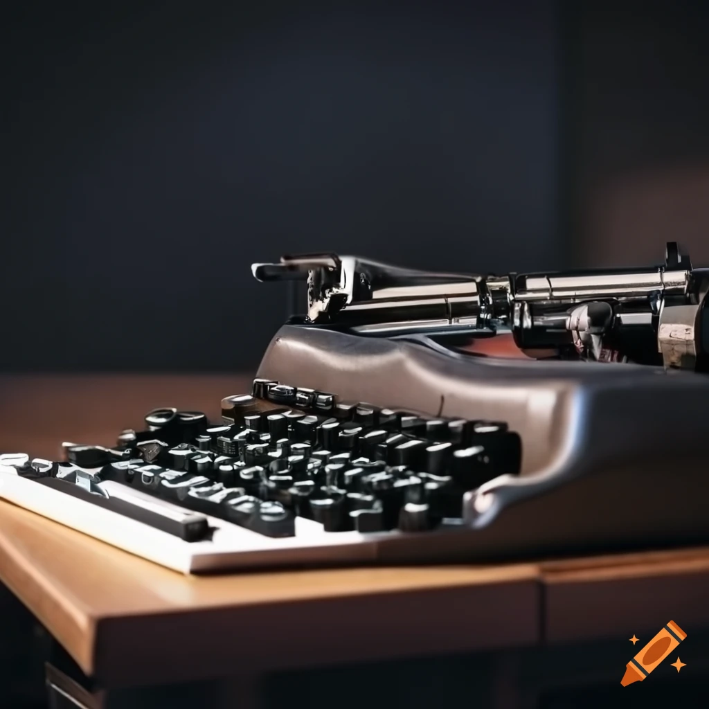 Retro typewriter on a desk on Craiyon