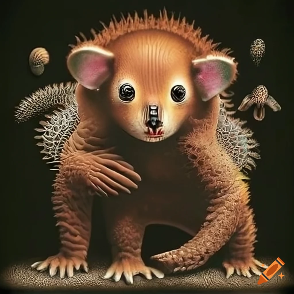 cute and adorable animals in Haeckel's mudslide artwork