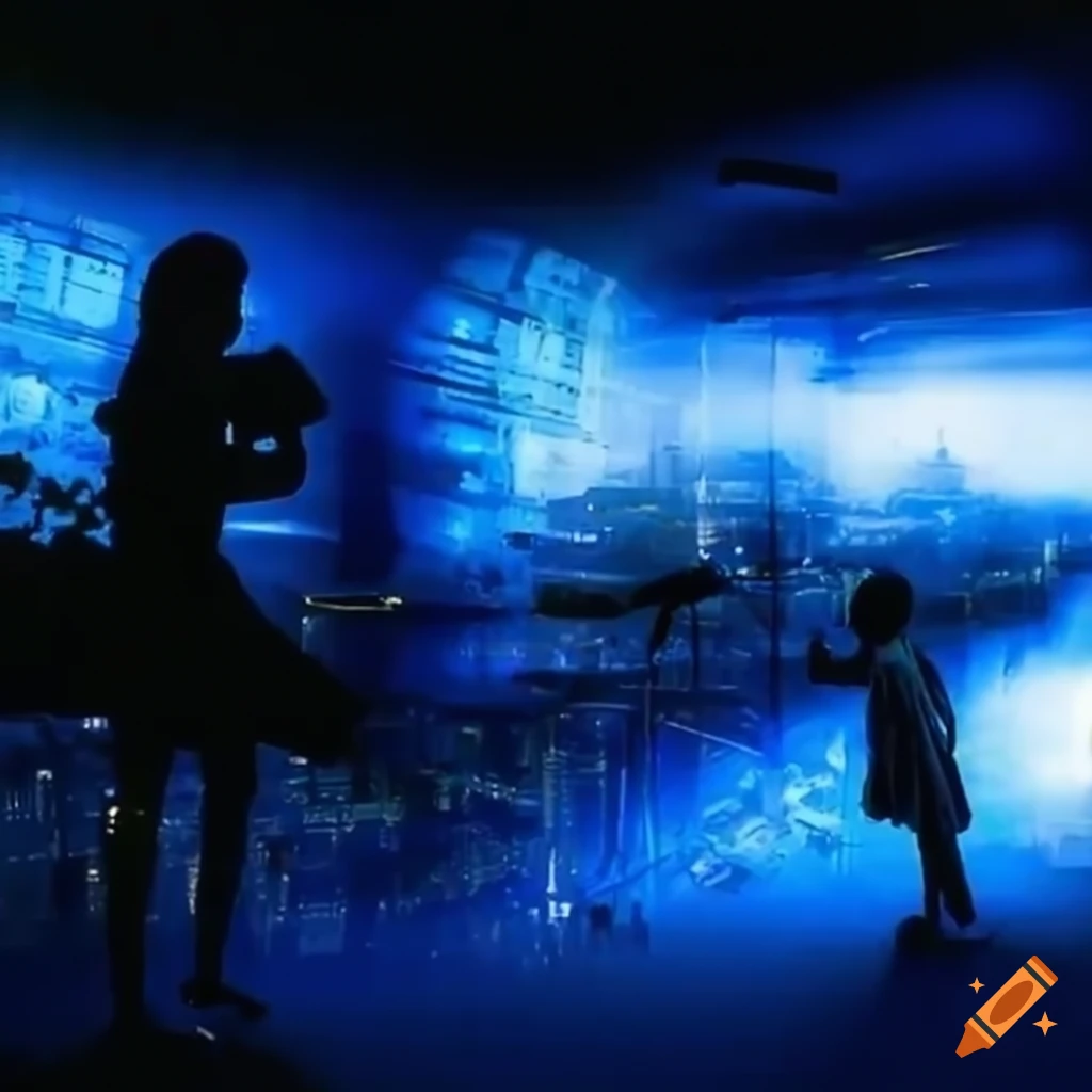 orchestra playing in a futuristic city