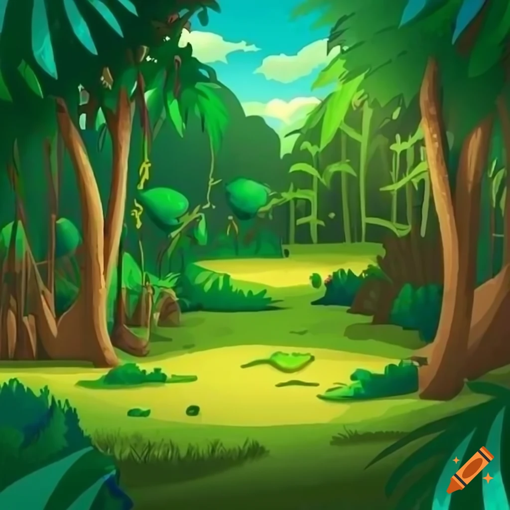 cartoon jungle landscape