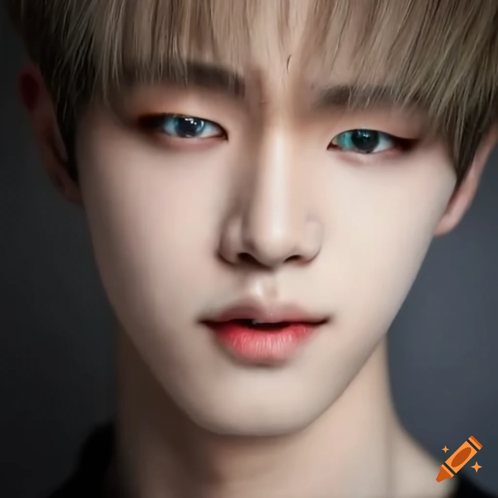 Portrait of a young male with green eyes and blonde hair on Craiyon