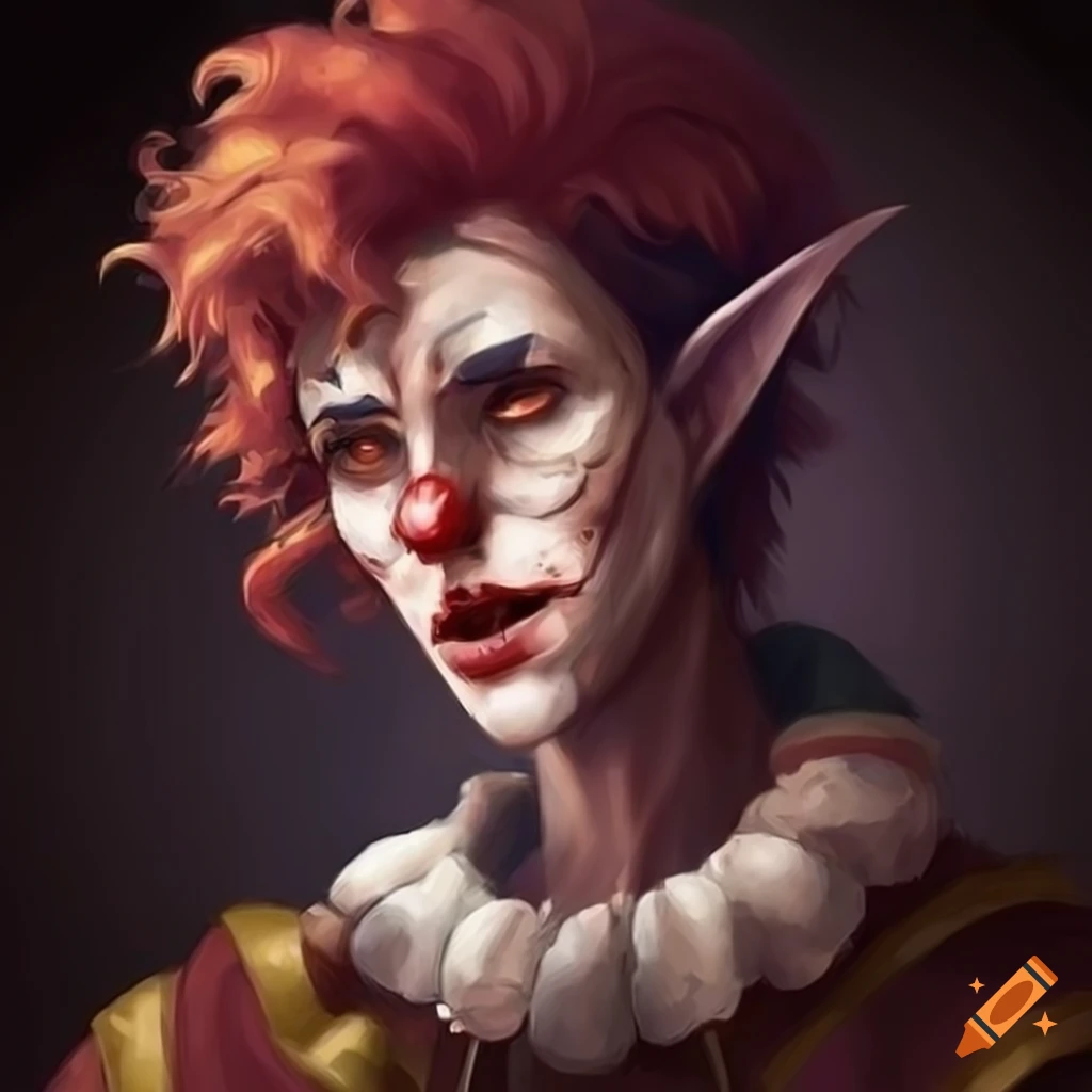 Portrait of a jester bard from baldur's gate on Craiyon