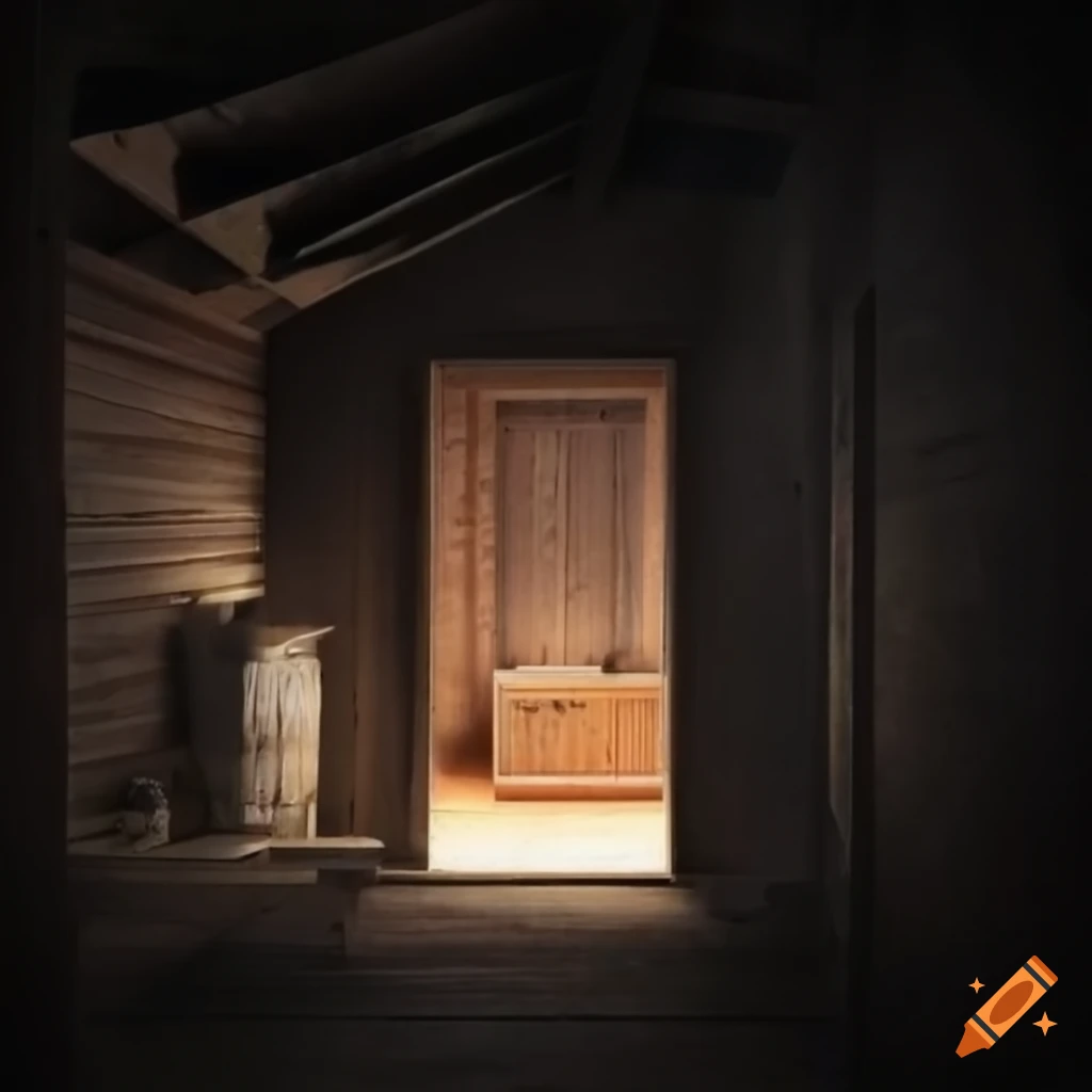 chambre avec une trappe vers le grenier