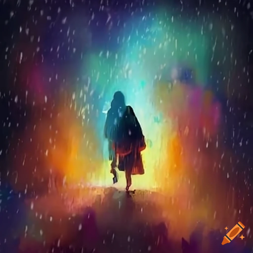 image of a man carrying a woman in the snowstorm