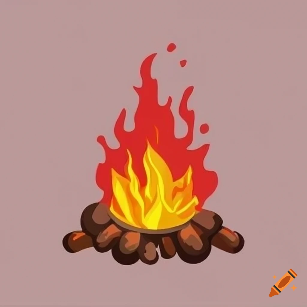 cartoon campfire symbol