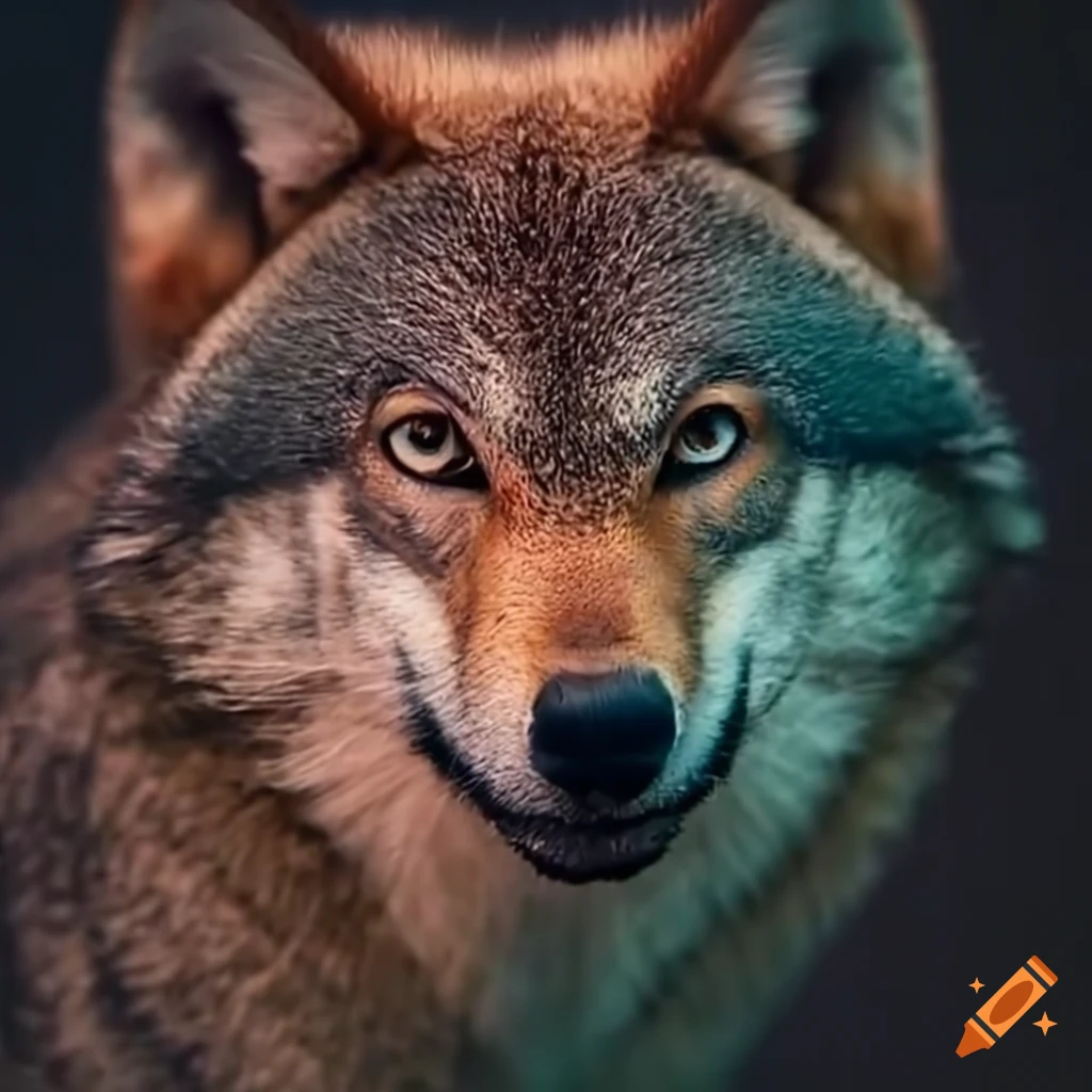 close-up of a fierce wolf