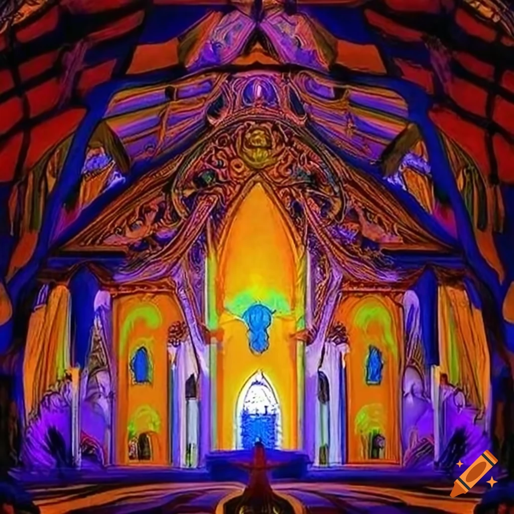 pintura da Igreja de Macaíba em tons escuros de violeta azul