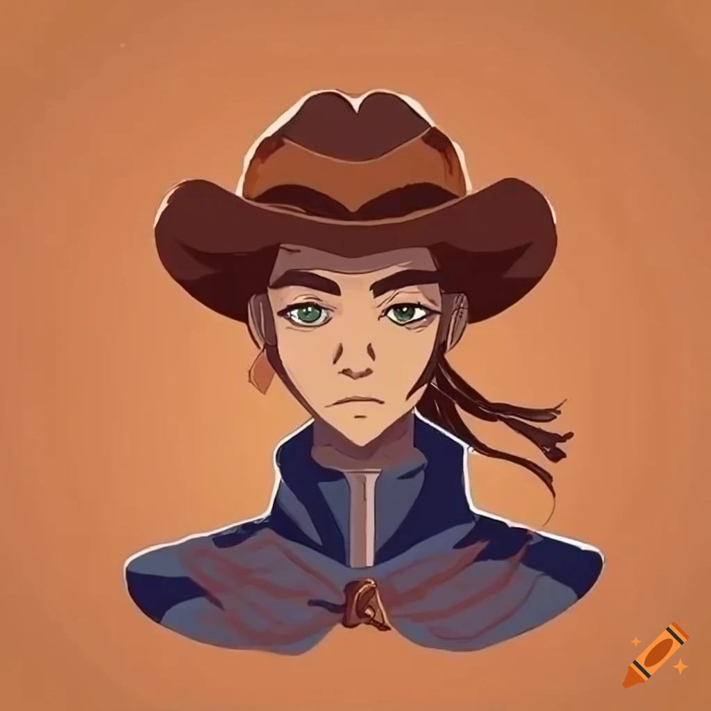 artistic depiction of a cowboy in Avatar the Last Airbender style