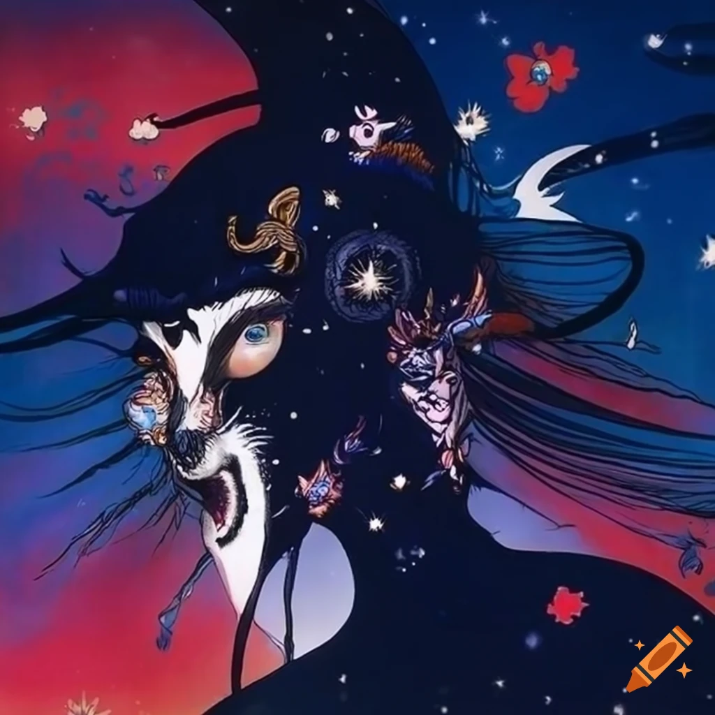 Stunning artwork of animal constellations in yoshitaka amano style on ...