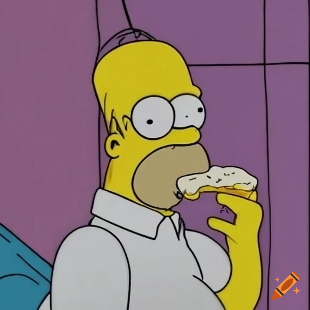 Homer Simpson Enjoying A Doughnut On Craiyon