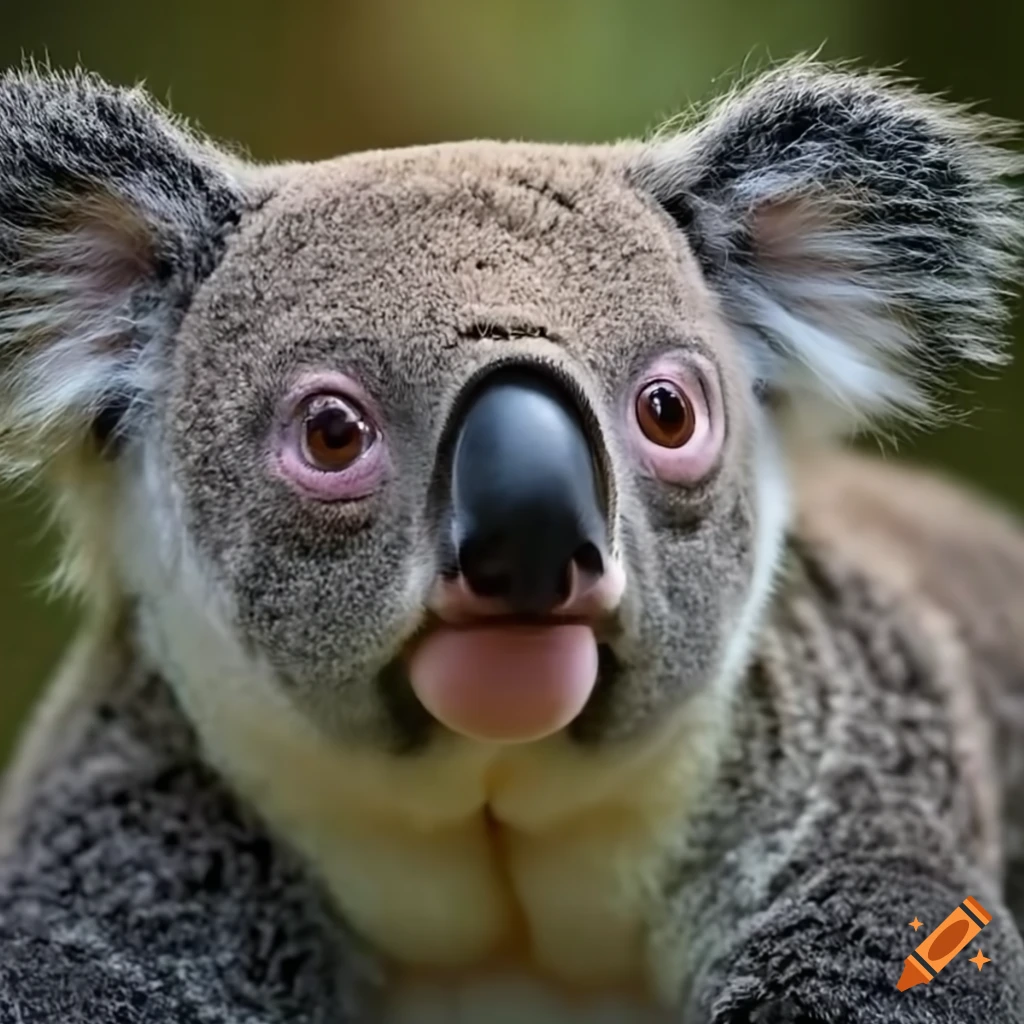rare photo of a koala with Down Syndrome