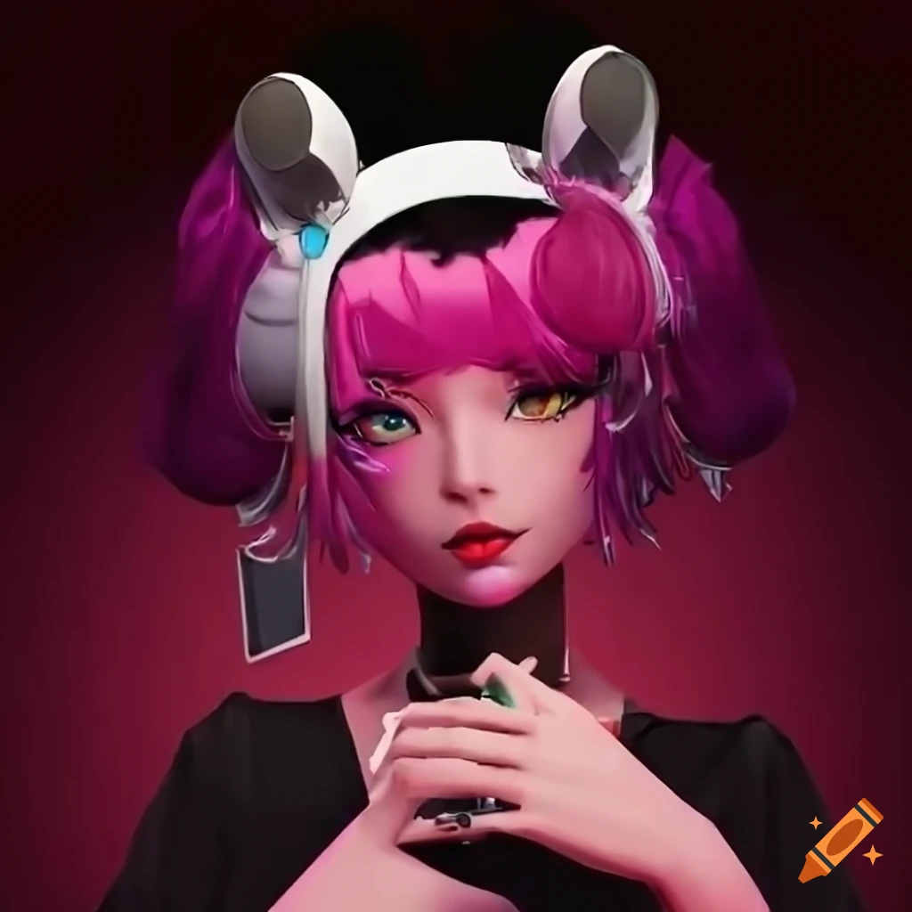 Virtual singer in vr chat style on Craiyon