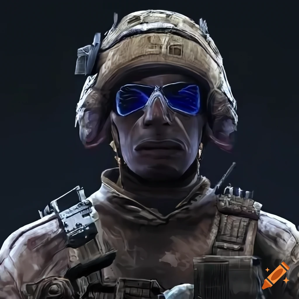 Satirical depiction of call of duty character