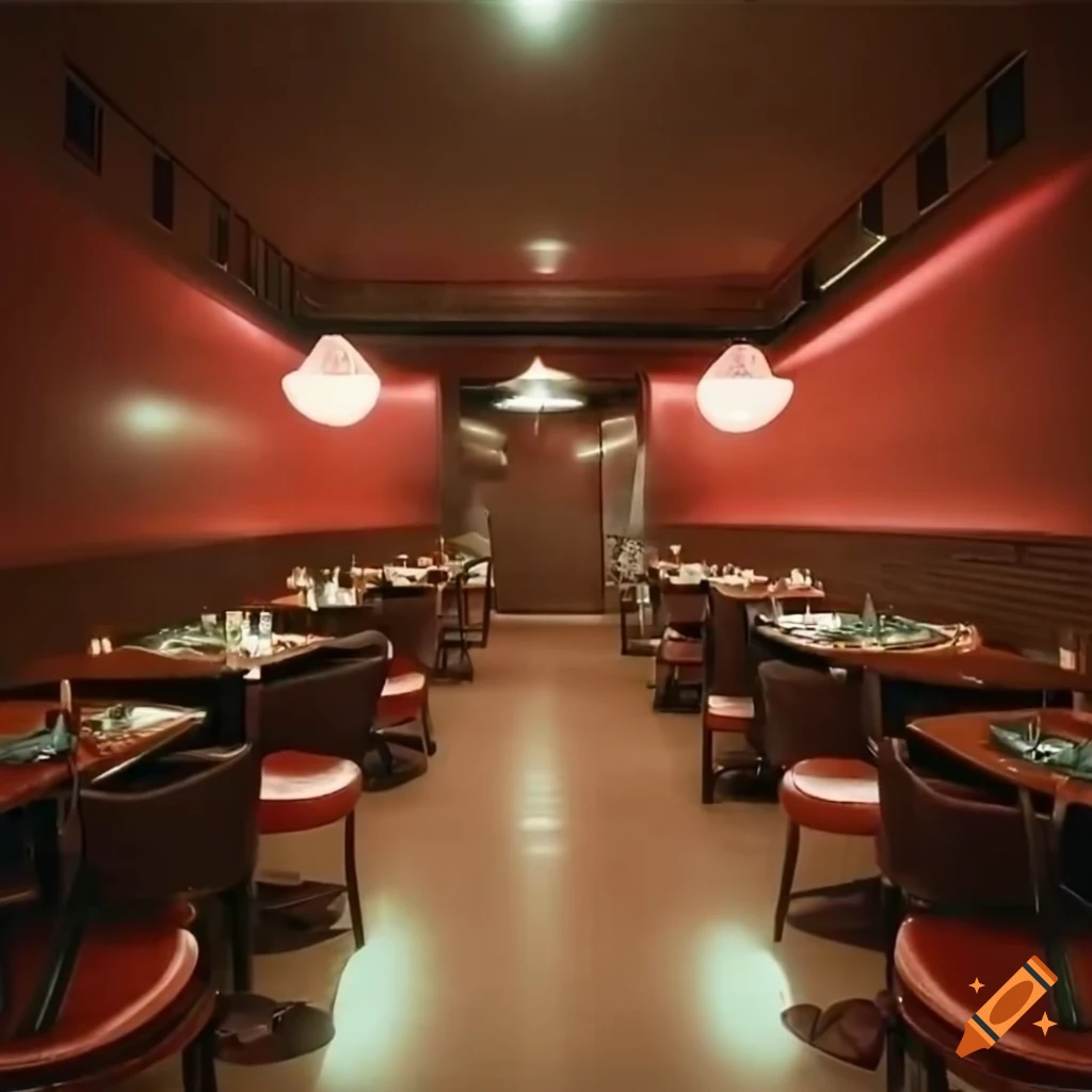 haunting film photograph of a restaurant at night