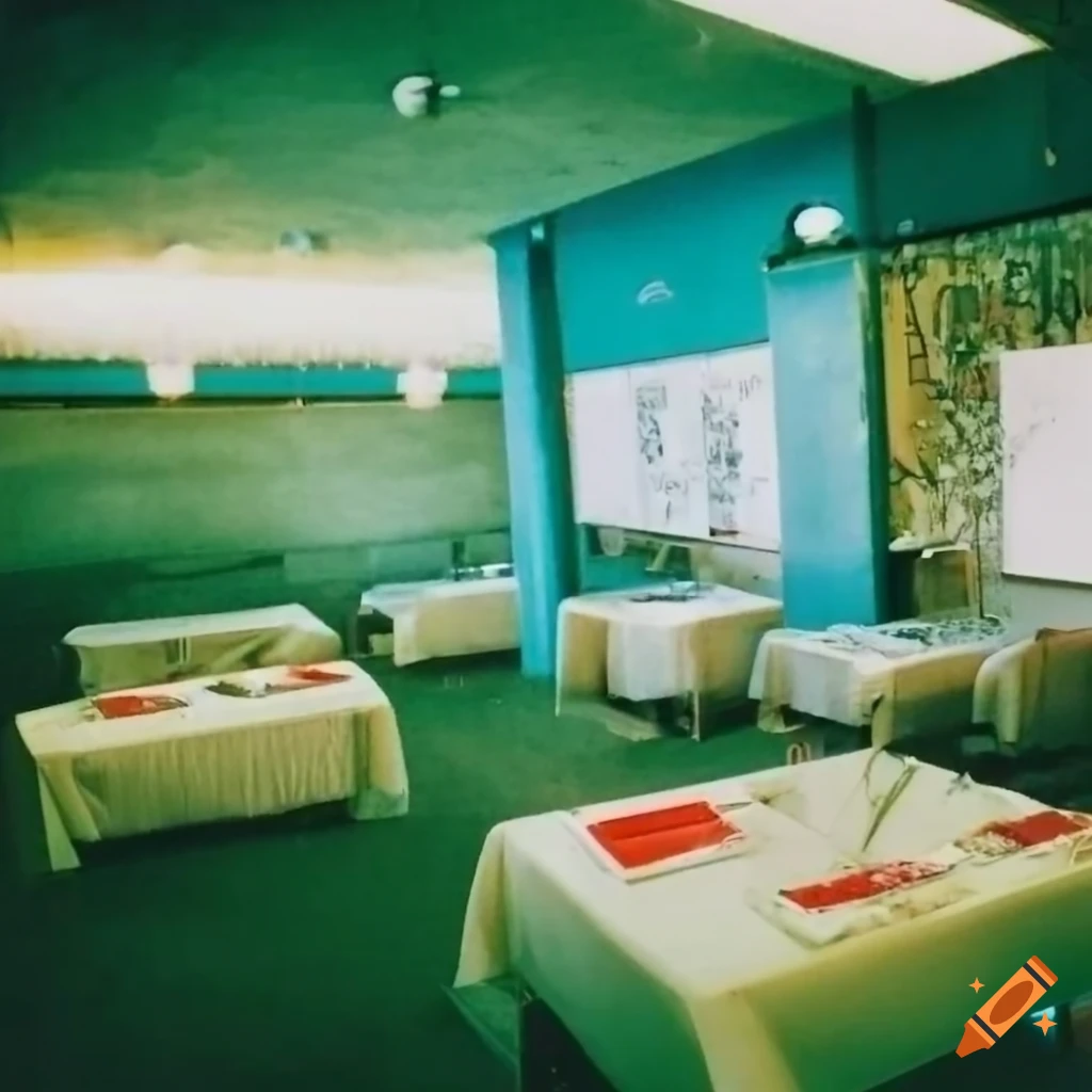 polaroid photograph of a mysterious restaurant