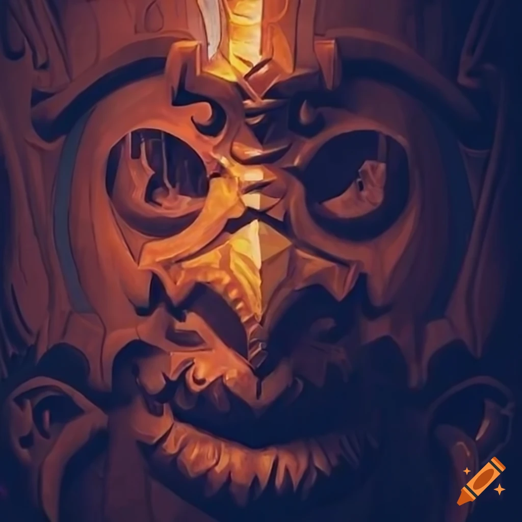 incredible Zelda game artwork in architectural stave carving style
