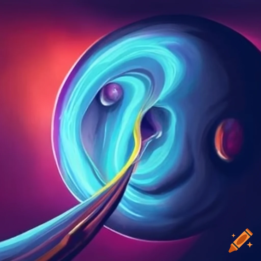 retrofuturist art of a planet with ears