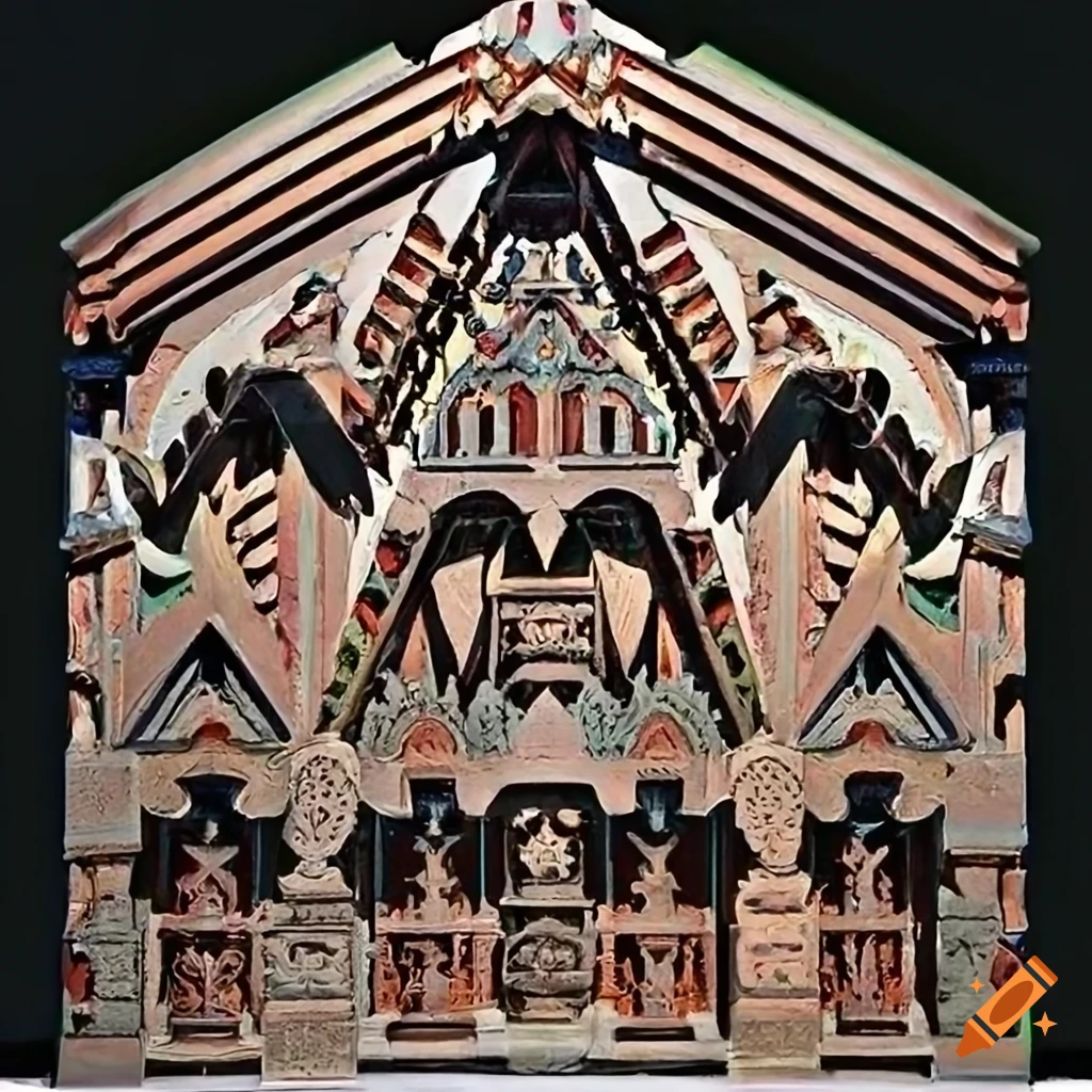 detailed architectural carving inspired by Zelda game