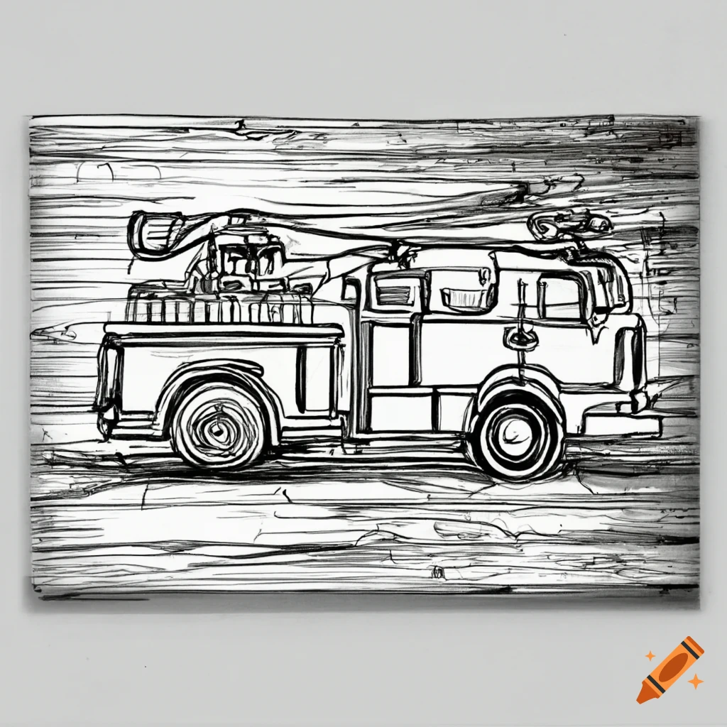 A cartoon fire truck. Vector illustration of emergency service. Drawing for  children. Stock Vector | Adobe Stock