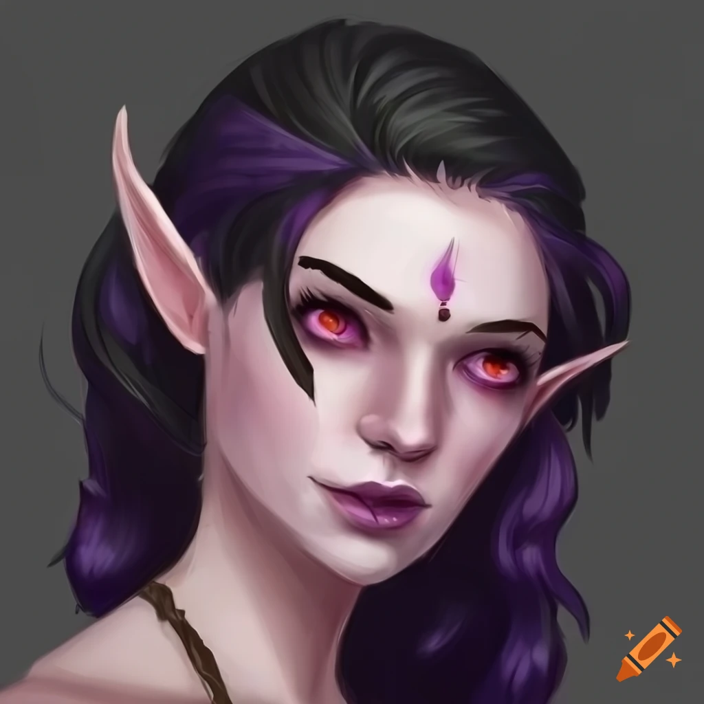 Digital art of an elven female character on Craiyon