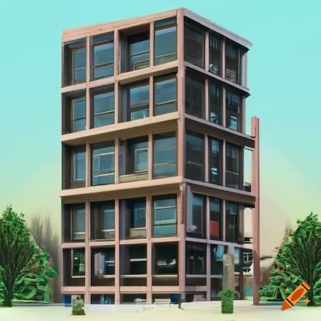 building with multiple floors and offices
