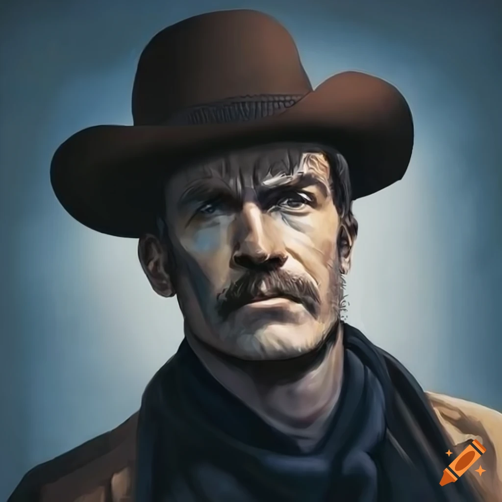 Retro Western Movie Portrait Of A Man On Craiyon