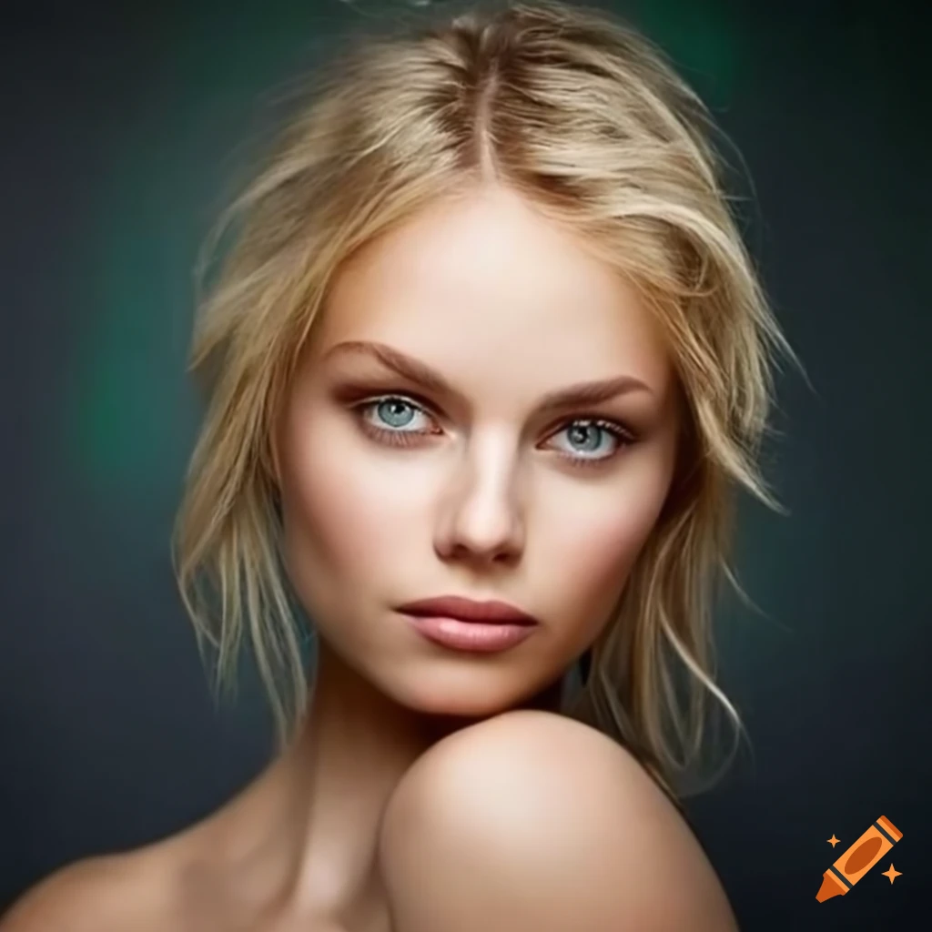 Photo Of A Beautiful Woman With Blonde Hair And Green Eyes