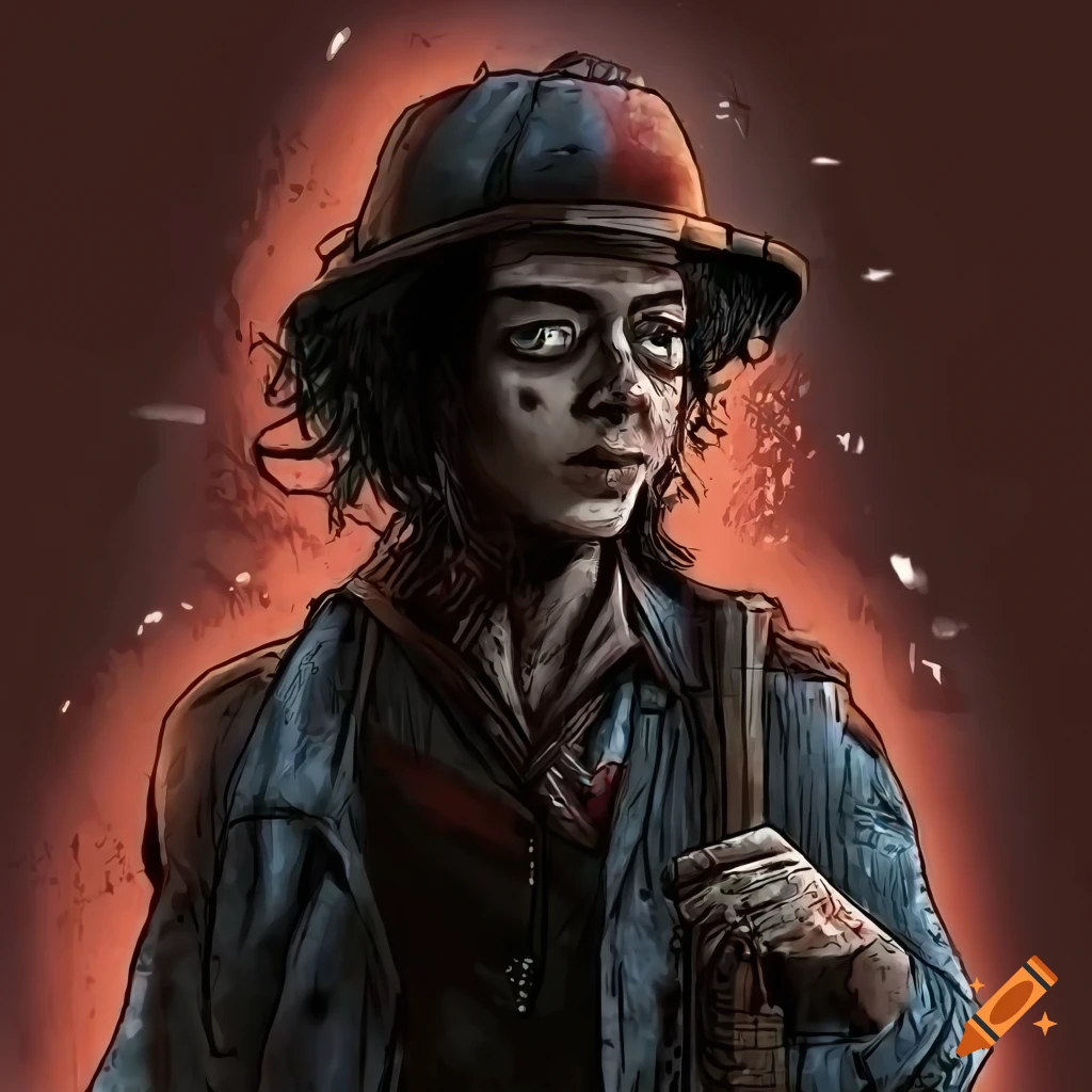digital art of Simon Lane in the style of The Walking Dead