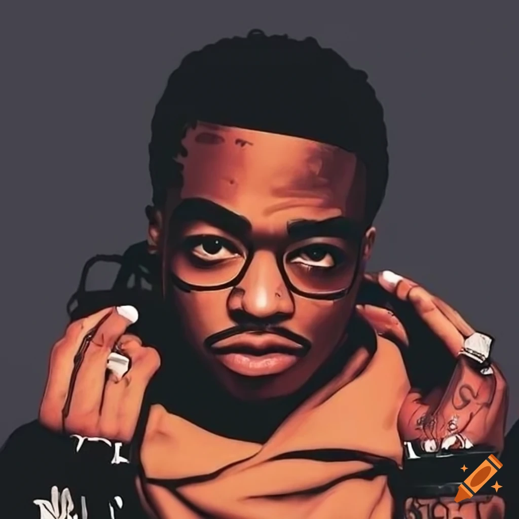 Black streamer in a black hoodie on Craiyon