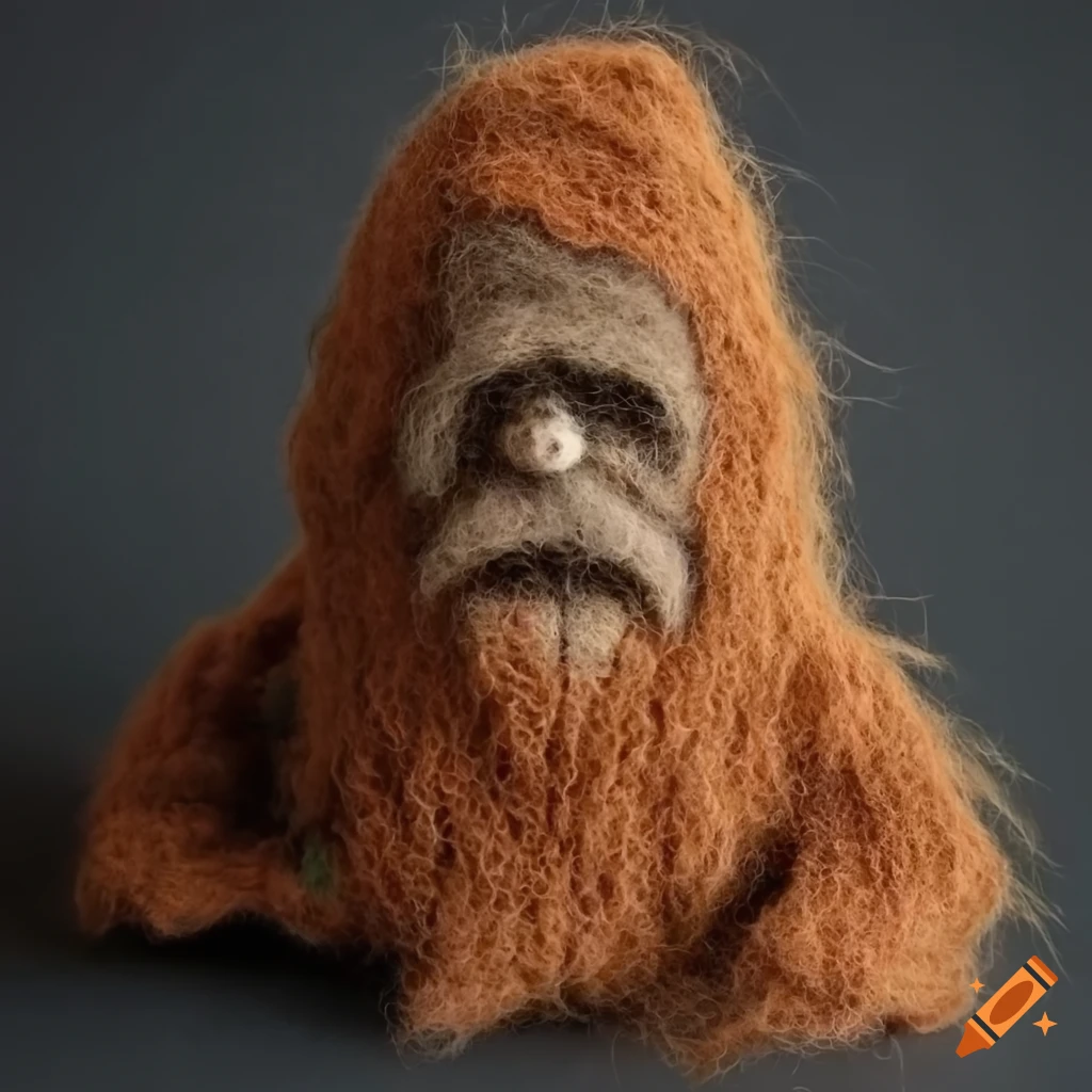 Wool felt sculpture of patterson gimlin sasquatch on Craiyon