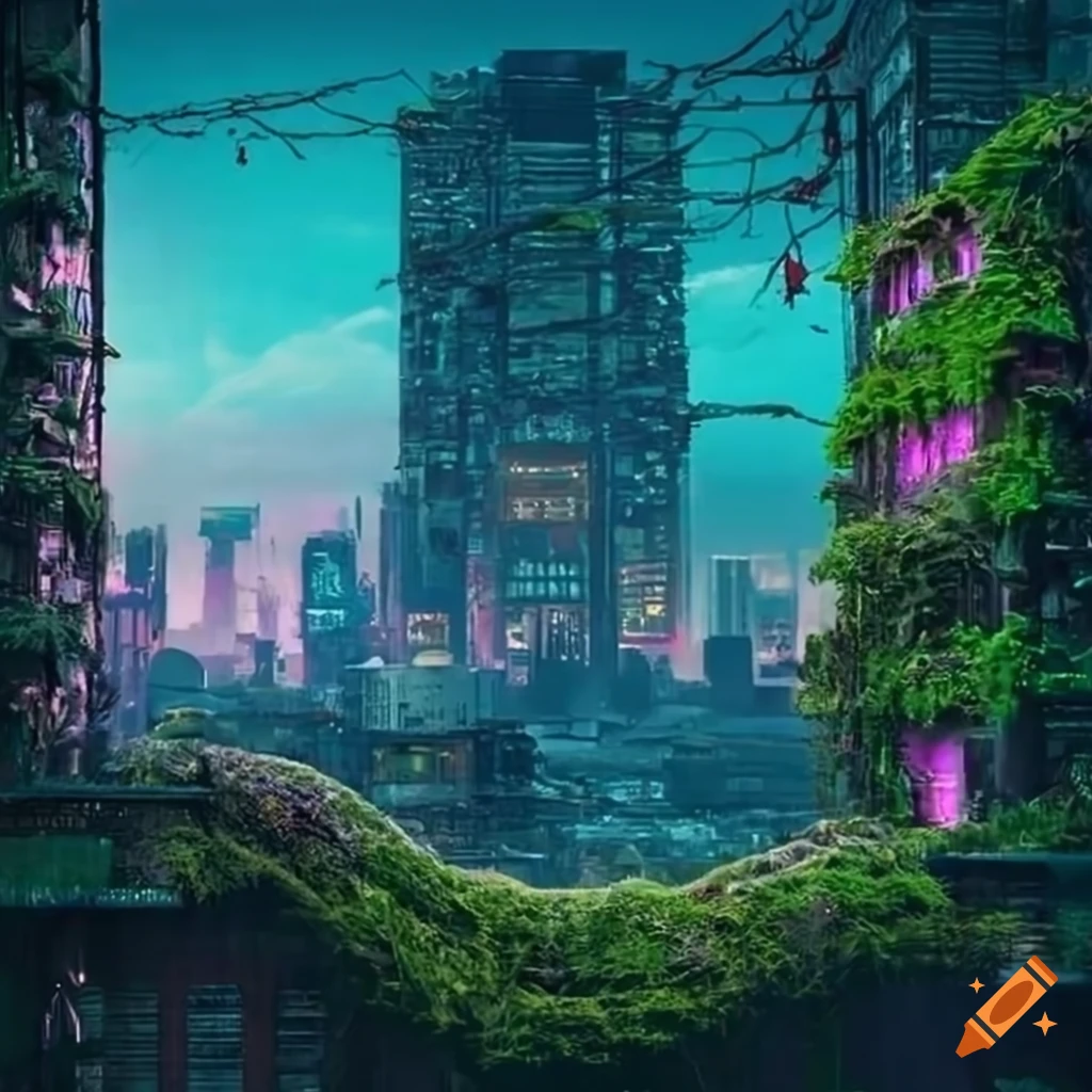 cyberpunk-city-covered-in-vines-and-cats-with-neon-lights-on-craiyon