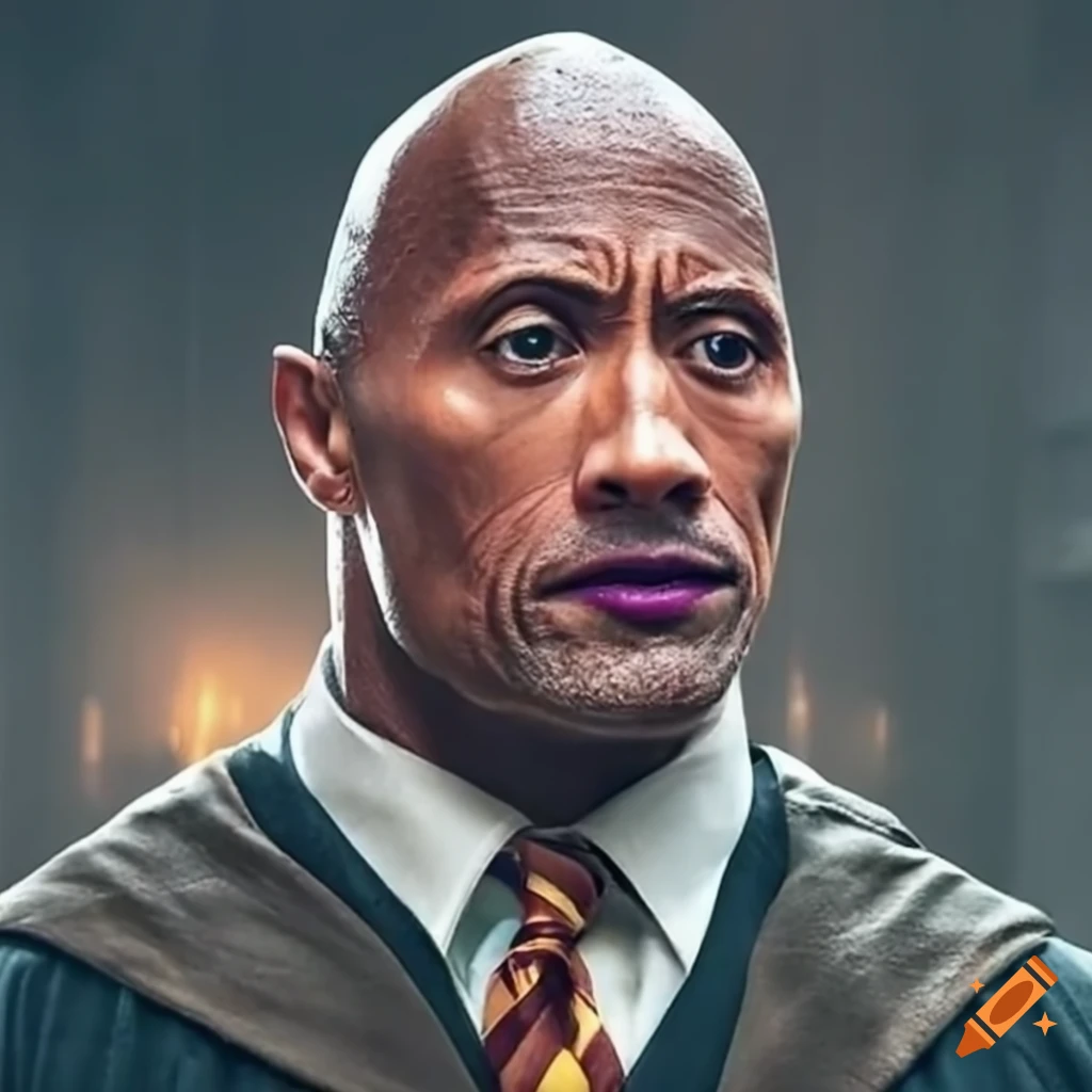 Dwayne the Rock Johnson as Harry Potter with scar