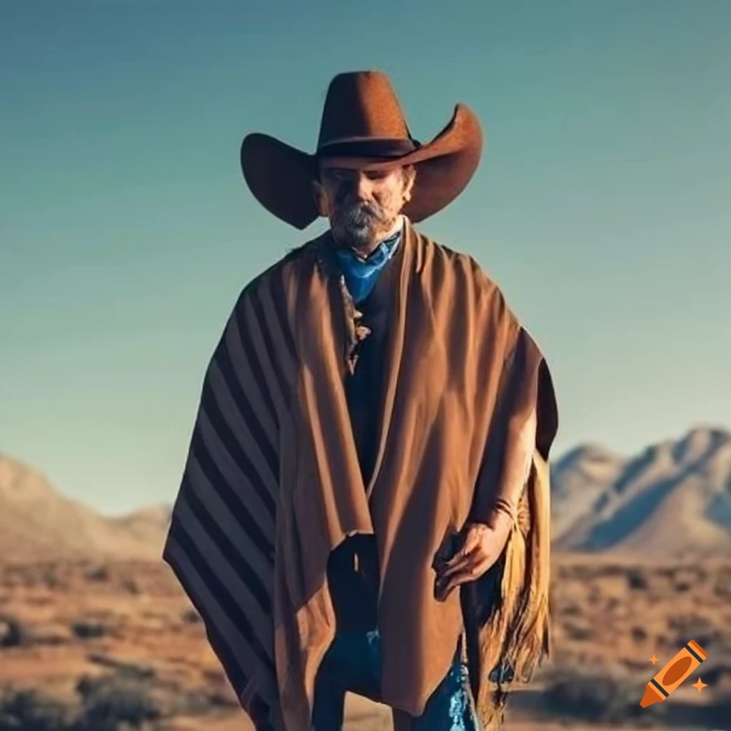 image of a cowboy smoking a cigar in the desert