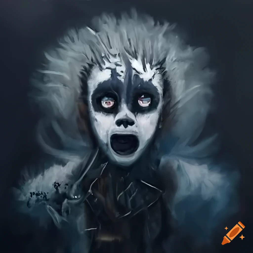 full-length portrait of a intriguing weirdcore character