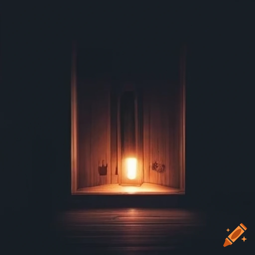 Interior design of a cabin in a dark room on Craiyon