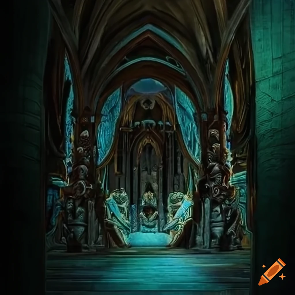 detailed architectural stave carving artwork