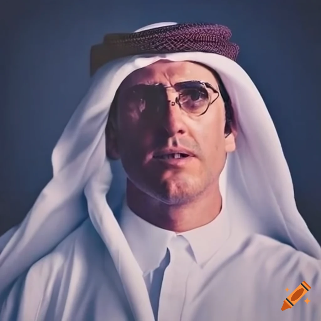 Dubai version of Dunder Mifflin's Michael Scott in Emirati attire